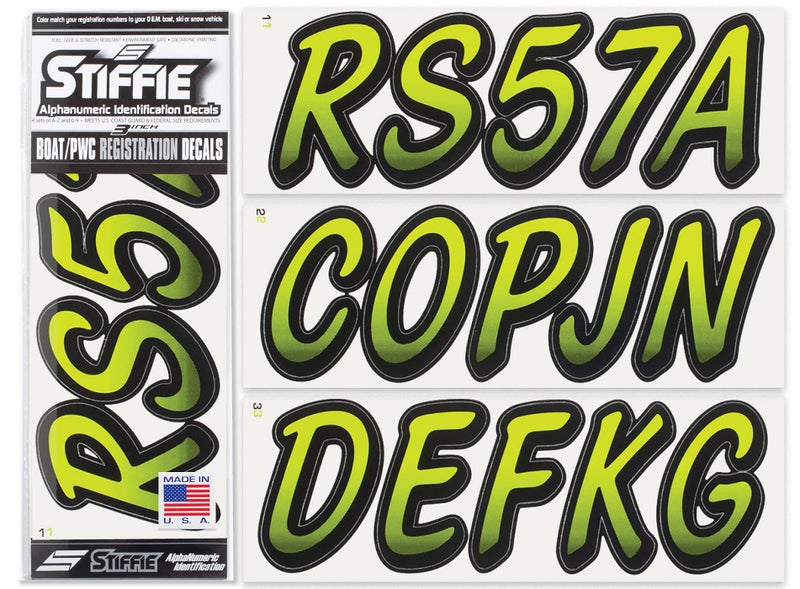 Stiffie WHIPLINE 3" Alpha-Numeric Registration Identification Numbers Stickers Decals for Boats & Personal Watercraft (Transparent/Black) - Image 1